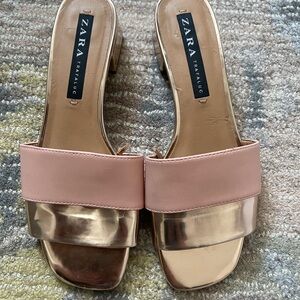 Metallic Zara mules